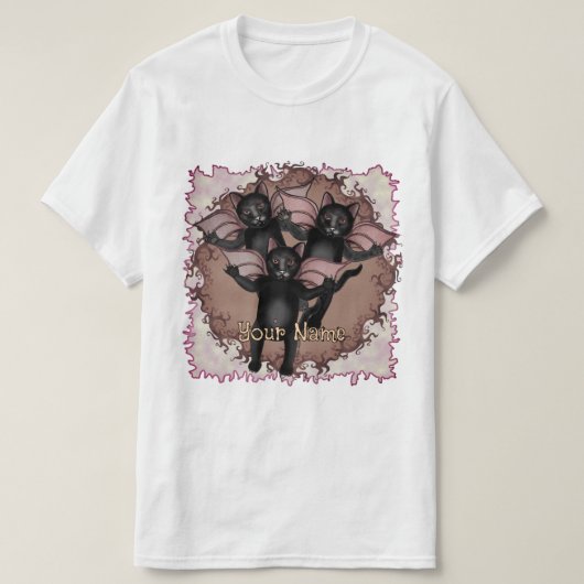 空飛ぶ黒猫 Tシャツ (デザイン正面)