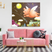 空飛んでいるに豚 キャンバスプリント (インサイチュ (リビング))