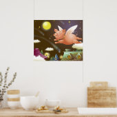 空飛んでいるに豚 ポスター (キッチン)