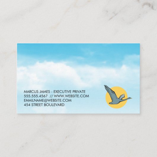 空飛んでいるのガチョウ 名刺 (裏面)