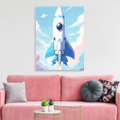 空飛んでいるの宇宙船 キャンバスプリント (インサイチュ (リビング))