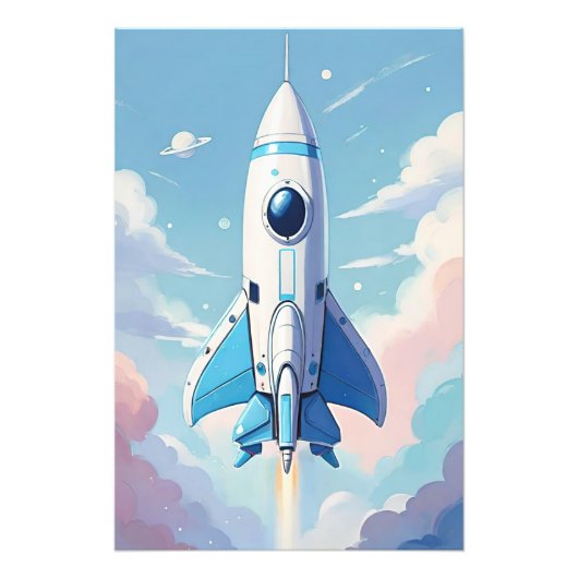 空飛んでいるの宇宙船 フォトプリント            (正面)