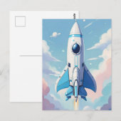 空飛んでいるの宇宙船 ポストカード (正面/裏面)