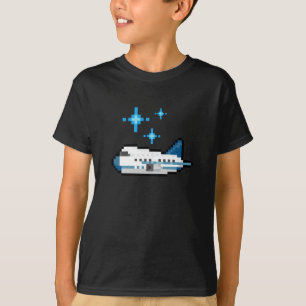空飛んでいるの飛行機、かわいい、ピクセクールルアート Tシャツ