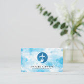 空飛んでいるの飛行機 名刺 (スタンド正面)