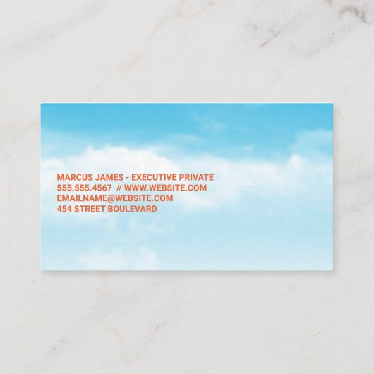 空飛んでいるの飛行機 名刺 (裏面)