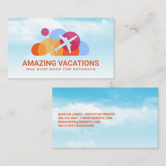 空飛んでいるの飛行機 名刺 (正面/裏面)