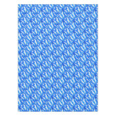 空飛んでいる青のカモメ テーブルクロス (正面)