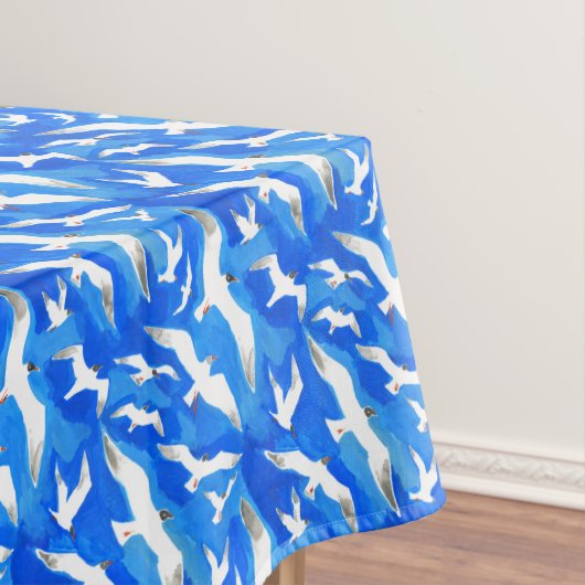 空飛んでいる青のカモメ テーブルクロス (インサイチュ)
