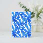 空飛んでいる青のカモメ ポストカード (スタンド正面)