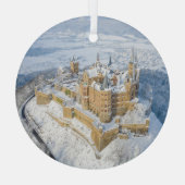 空飛Hohenzollern城：雪のドイツ。 ガラスオーナメント (裏面)