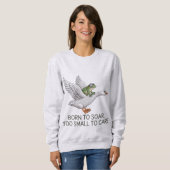 空高く飛び立つカエルのイラスト スウェットシャツ (正面フル)