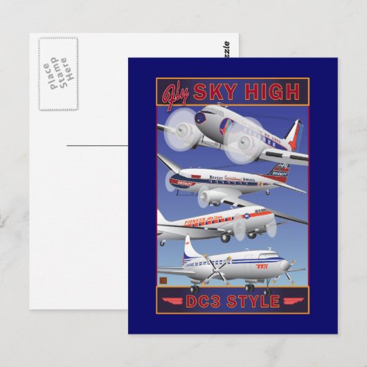 空高く飛ぶ ポストカード (正面/裏面)