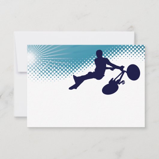 空高バイクもしくは自転車に乗る人 招待状 (正面)