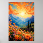 空鮮やか山渓谷野花 |愛 ポスター (正面)