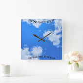 空 スクエア壁時計 (ホーム)