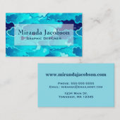 空、ターコイズおよびインディゴを均等にする日本のな雲 名刺 (正面/裏面)