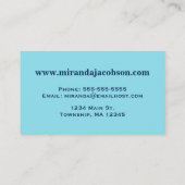 空、ターコイズおよびインディゴを均等にする日本のな雲 名刺 (裏面)