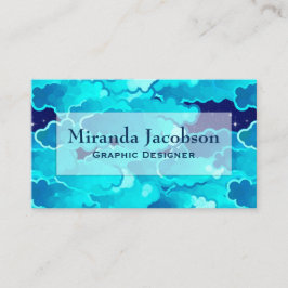 空、ターコイズおよびインディゴを均等にする日本のな雲 名刺