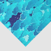 空、ターコイズおよびインディゴを均等にする日本のな雲 薄葉紙 (詳細)