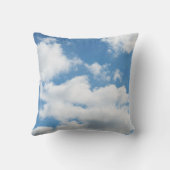 空,天気,自然,白,青,雲,日光 クッション (裏面)