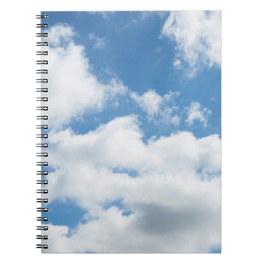空、天気、自然、白、青、雲、日光 ノートブック (正面)