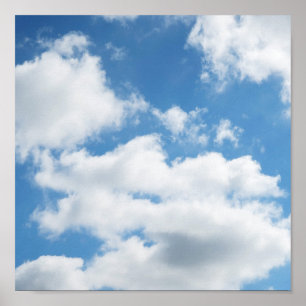 空,天気,自然,白,青,雲,日光 ポスター