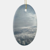 空、飛行機ビュー、美しい雲 セラミックオーナメント (右)