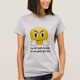 穿孔器の顔のEmojiの腹Touchの母性のTシャツ Tシャツ