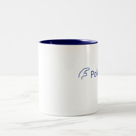 "突いて下さい彼を!" 人の心を捕えるスローガンを用いるツートーンマグ ツートーンマグカップ (中央)