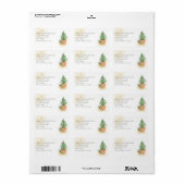 突き出しモミの木の水色の冬のアドレス ラベル (フルシート)