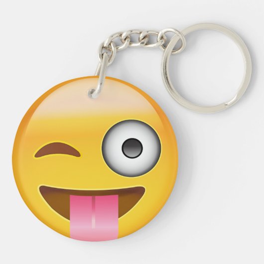 突き出られるを用いる顔はスタカットに奏し、目Emojiをまばたきさせます キーホルダー (裏面)