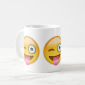 突き出られるを用いる顔はスタカットに奏し、目Emojiをまばたきさせます コーヒーマグカップ (正面左)
