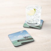 突き出る死んだ木に坐っている2羽のカモメ コースター (右側)