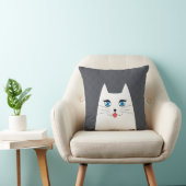 突き出る舌を搭載するかわいい猫 クッション (椅子)