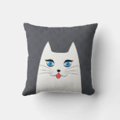 突き出る舌を搭載するかわいい猫 クッション (裏面)