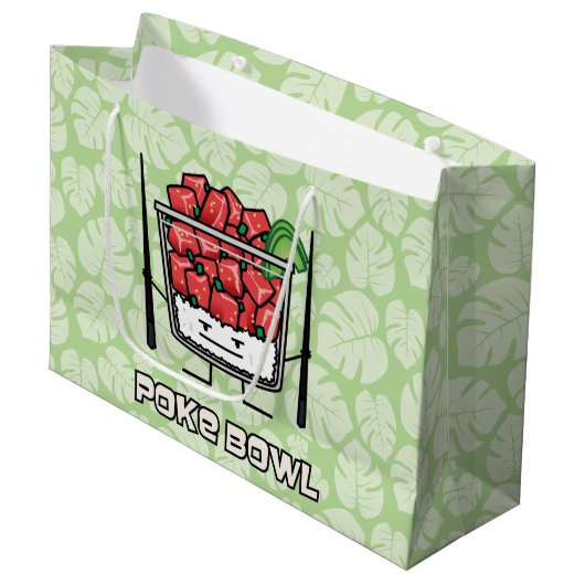 突き鉢ハワイ生魚サラダ箸区 ラージペーパーバッグ (正面アングル)