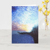 突堤の夜明け カード (黄色い花)