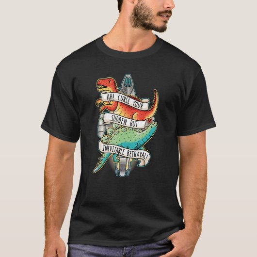 突然だが避けられない裏切りを呪う Tシャツ (正面)