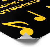 突然の歌の爆発が起こりやすい注意 ポスター (角)