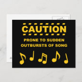 突然の歌の爆発が起こりやすい注意 ポストカード (正面/裏面)