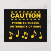 突然の歌の爆発が起こりやすい注意 ポストカード (正面)