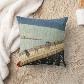 突然の雨、広重の突然雨、Hiroshige、Ukiyo-e クッション (ブランケット)