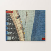突然の雨,広重突然の雨，広重，浮世絵 ジグソーパズル (横)