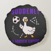突然サッカーの達人に ラウンドクッション (裏面)
