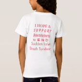 突然乳児デス症候群認識度シャツ Tシャツ (裏面)