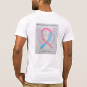 突然乳児死症候群認識度リボンT Tシャツ (裏面)