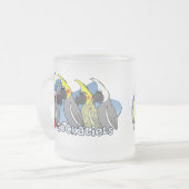 突然変異のCockatielの霜の降りたなマグを着色して下さい フロストグラスマグカップ (正面左)