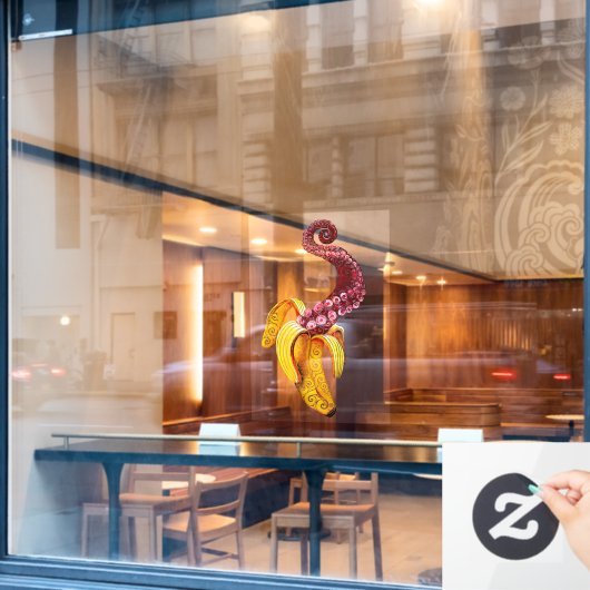 突然変異渦巻形のバナナ ウィンドウサイン (カフェ窓)