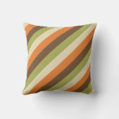 突然70年代オレンジ色の茶色の緑の幾何学的 クッション (裏面)